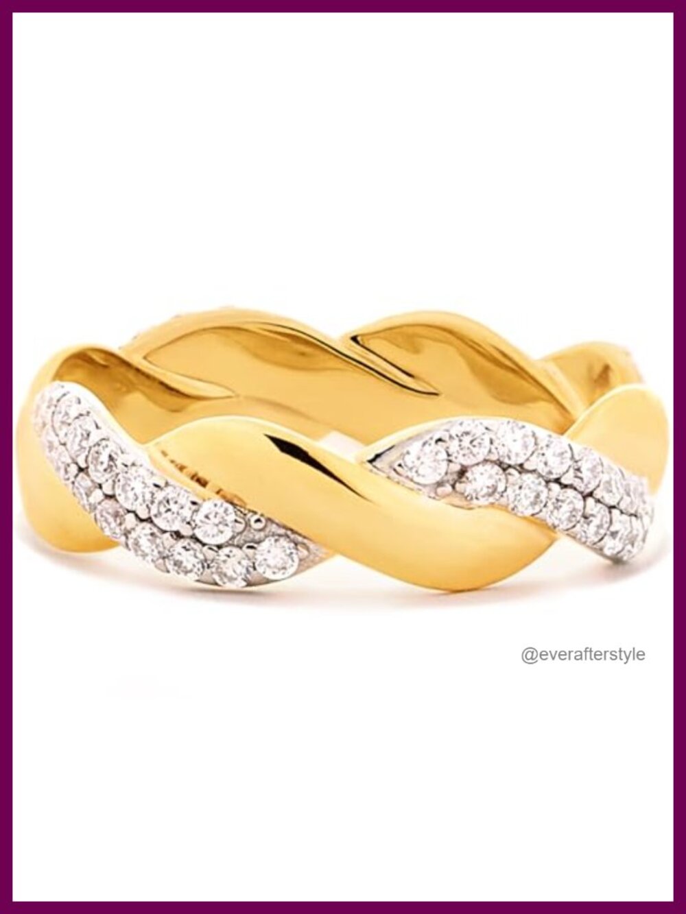 Two Tone Ring 925 Sterling Silver 18K Gold Plated Stacking Statement Rings